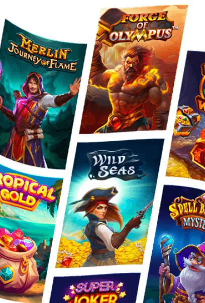 Kachelübersicht mehrerer RTbet Spielautomaten, darunter Gems Wild und 777 Strike